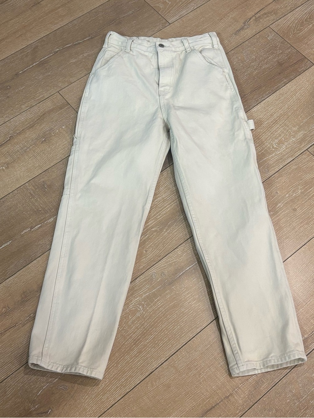 J. Galt Cream Carpenter Pants Small 100% Cotton Utility Wide Leg Skater